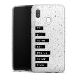 Silikon Glitter Case transparent-silber