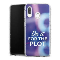 Silikon Glitter Case transparent-silber