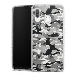 Silikon Glitter Case transparent-silber