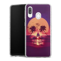 Silikon Glitter Case transparent-silber