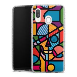 Silikon Glitter Case transparent-silber