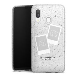 Silikon Glitter Case transparent-silber