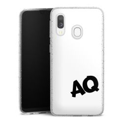 Silikon Glitter Case transparent-silber