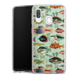 Silikon Glitter Case transparent-silber