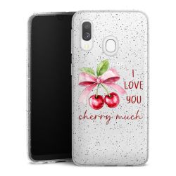 Silikon Glitter Case transparent-silber