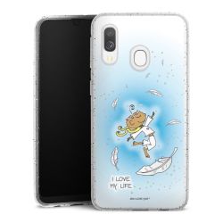 Silikon Glitter Case transparent-silber