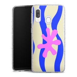 Silikon Glitter Case transparent-silber