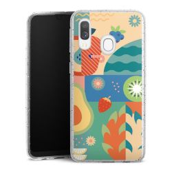 Silikon Glitter Case transparent-silber