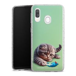 Silikon Glitter Case transparent-silber