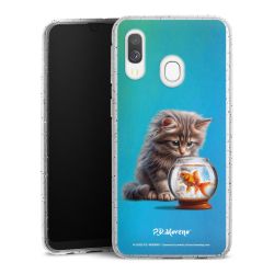 Silikon Glitter Case transparent-silber