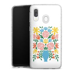 Silikon Glitter Case transparent-silber