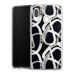 Silikon Glitter Case transparent-silber