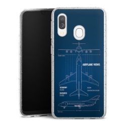 Silikon Glitter Case transparent-silber