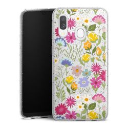 Silikon Glitter Case transparent-silber