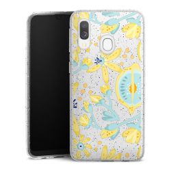 Silikon Glitter Case transparent-silber