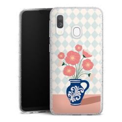 Silikon Glitter Case transparent-silber