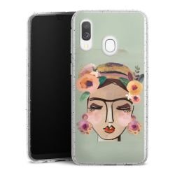 Silikon Glitter Case transparent-silber