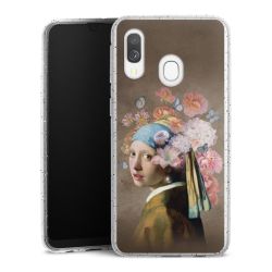 Silikon Glitter Case transparent-silber