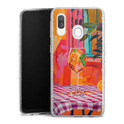 Silikon Glitter Case transparent-silber