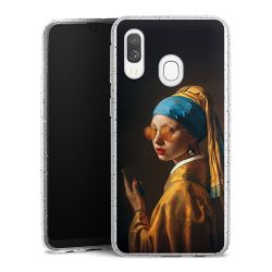 Silikon Glitter Case transparent-silber