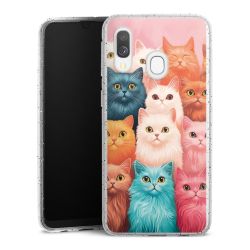 Silikon Glitter Case transparent-silber