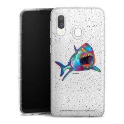 Silikon Glitter Case transparent-silber