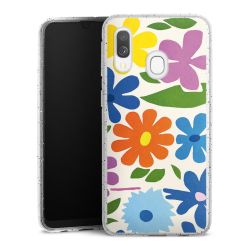 Silikon Glitter Case transparent-silber