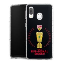 Silikon Glitter Case transparent-silber