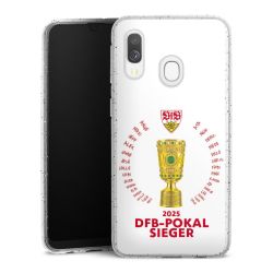 Silikon Glitter Case transparent-silber