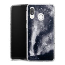 Silikon Glitter Case transparent-silber