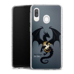 Silikon Glitter Case transparent-silber