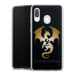 Silikon Glitter Case transparent-silber