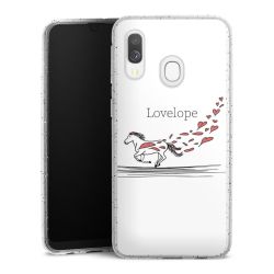 Silikon Glitter Case transparent-silber