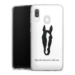 Silikon Glitter Case transparent-silber