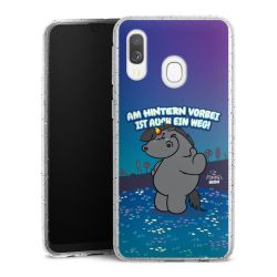 Silikon Glitter Case transparent-silber