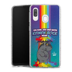 Silikon Glitter Case transparent-silber