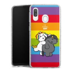 Silikon Glitter Case transparent-silber