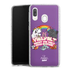 Silikon Glitter Case transparent-silber