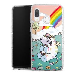 Silikon Glitter Case transparent-silber