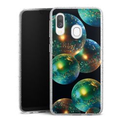 Silikon Glitter Case transparent-silber