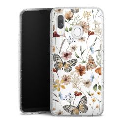 Silikon Glitter Case transparent-silber