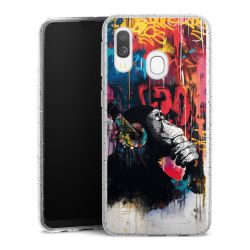 Silikon Glitter Case transparent-silber