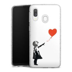 Silikon Glitter Case transparent-silber