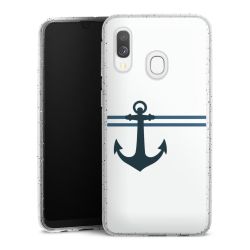 Silikon Glitter Case transparent-silber