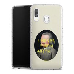 Silikon Glitter Case transparent-silber