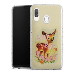 Silikon Glitter Case transparent-silber