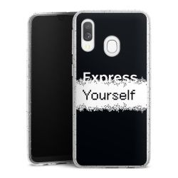 Silikon Glitter Case transparent-silber