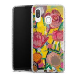 Silikon Glitter Case transparent-silber