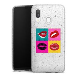 Silikon Glitter Case transparent-silber