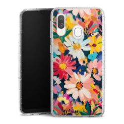 Silikon Glitter Case transparent-silber